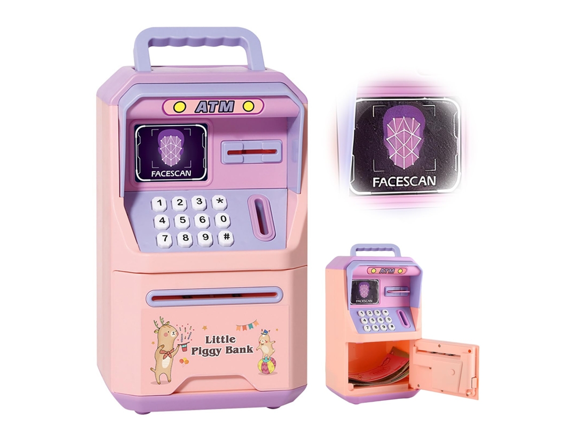 Hucha Electrónica Estilo Atm Con Contraseña Y Música, Rosa