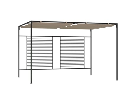 MAISON EXCLUSIVE Cenador con techo retráctil gris taupe 3x4x2,3 m 180 g/m²