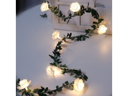 Guirnalda De Rosas Led, 20 Led, 3 M, Con Protección De Batería, Ip44, Ideal Para Navidad, Bodas, Jardines Y Fiestas.