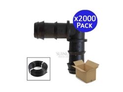 Codo 16Mm Riego Por Goteo Negro Pack 2000 SUINGA