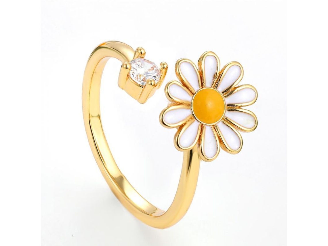 2026-anillos Antiestrés Giratorios Para Mujeres Acero Inoxidable Dorado Sol Estrella Ojo Malo Girasol Ijz Gold2