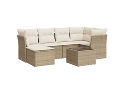 Maison Exclusive - Set Sofás De Jardín 7 Piezas Y Cojines Ratán Sintético Beige
