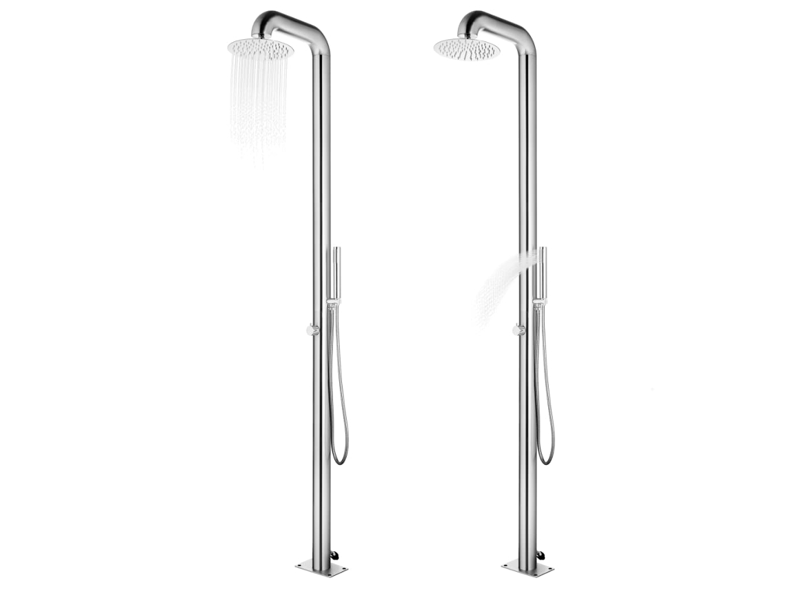 Maison Exclusive - Ducha De Jardín Con Base Gris 230 Cm Acero Inoxidable