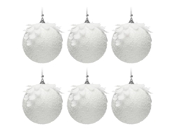 Adornos Navideños De Bolas Blancas Con Purpurina, Esferas Brillantes Para El Árbol De Navidad.