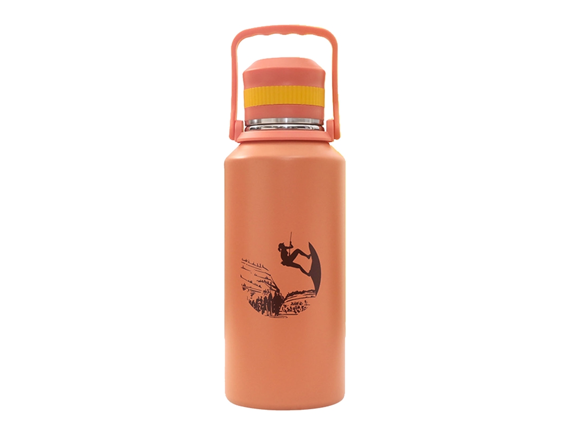 Botella Térmica De Acero Inoxidable De 1500 Ml, Doble Pared A Prueba De Fugas, Ideal Para Camping Y Deportes - Naranja