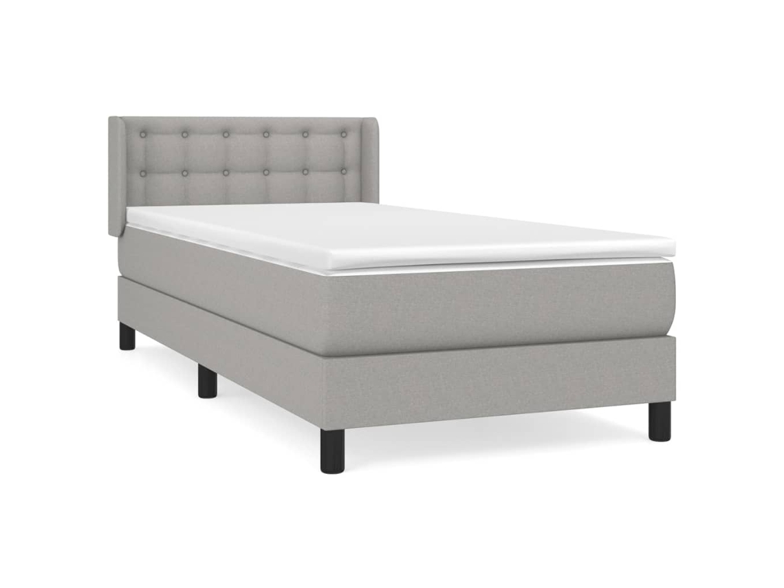 Maison Exclusive - Cama Box Spring Con Colchón Tela Gris Claro 90x190 Cm