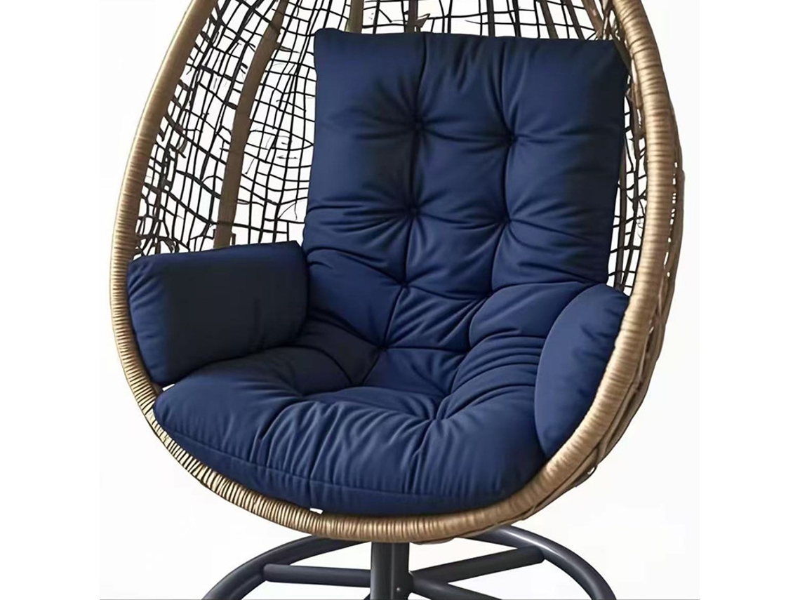 Cojín Para Silla Colgante Con Reposabrazos, Grueso, Suave Y Cómodo Para Jardín, Exteriores E Interiores Azul Oscuro