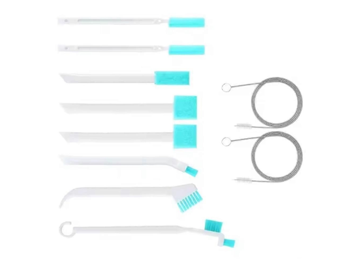 Kit de limpieza para máquinas de hielo TAISHENGDA con 10 cepillos y 2 cepillos en forma de gancho.