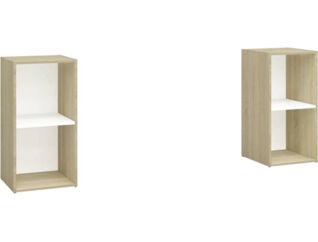 Conjunto 2 Mueble para la televisión VIDAXL Blanco Madera contrachapada (72x35x36.5 cm)
