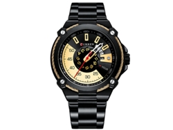 Reloj De Pulsera Impermeable Para Hombre (negro) Con Funciones De Calendario Y Día, Elegante Correa De Acero Inoxidable.