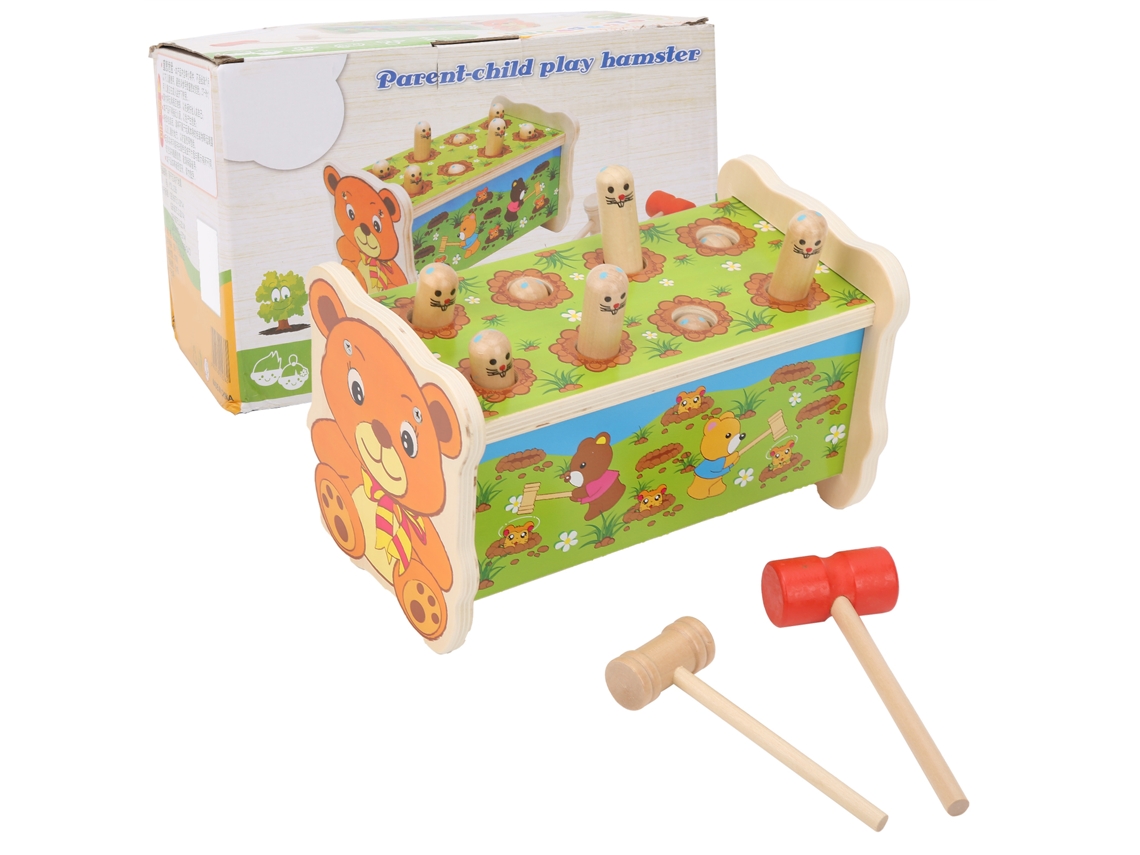 Juguete Educativo De Martillo De Madera Para Niños Banco De Golpes Juego De Golpear Hamsters