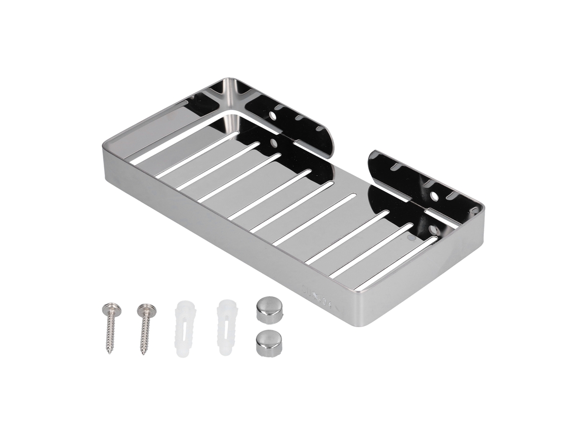 Jabonera de acero inoxidable para ducha de baño, jabonera de pared con diseño autodrenante que mantiene el jabón seco y organizado.