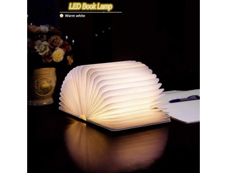 Lámpara de libro de madera LED, lámpara de libro magnética plegable, lámpara de papel recargable USB LED SLD