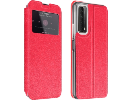 Funda Huawei P smart 2021 AVIZAR Cartera Ventana Rojo