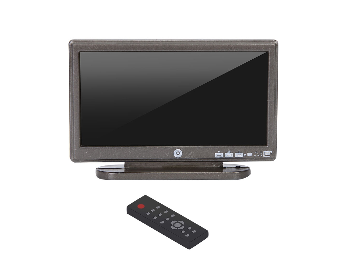 Rebe-televisor Miniatura 1:12 Con Control Remoto Accesorio De Decoración Para Casa De Muñecas