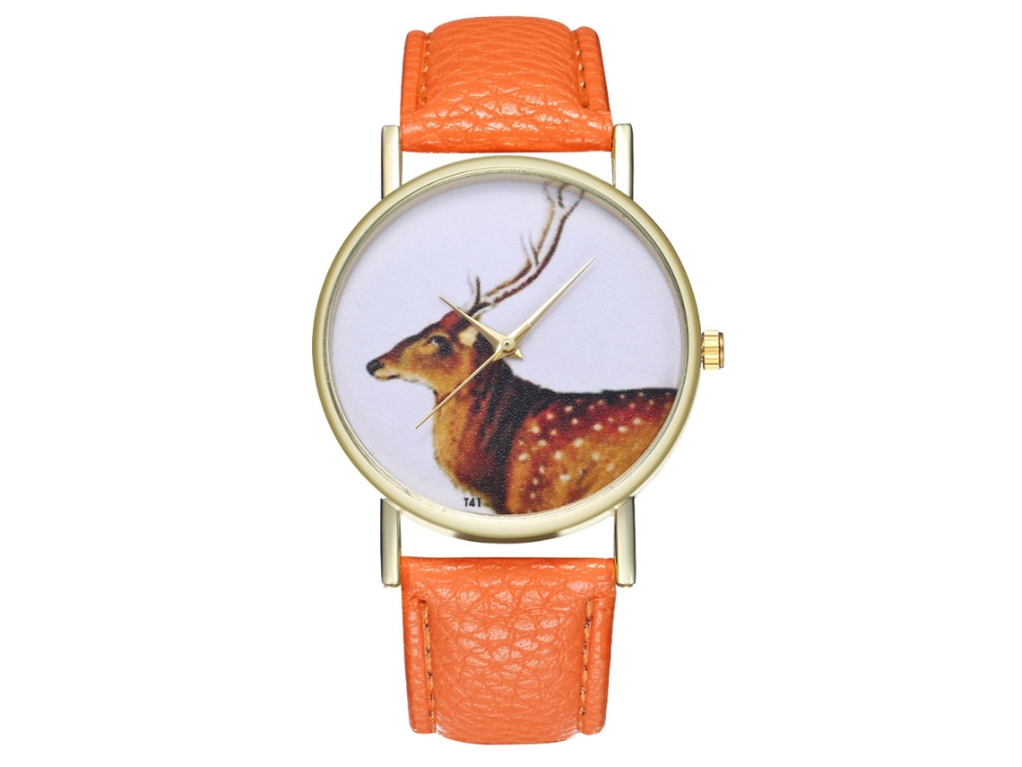 Relojes De Moda Unisex Hombre Mujer Cuarzo Pulsera Naranja