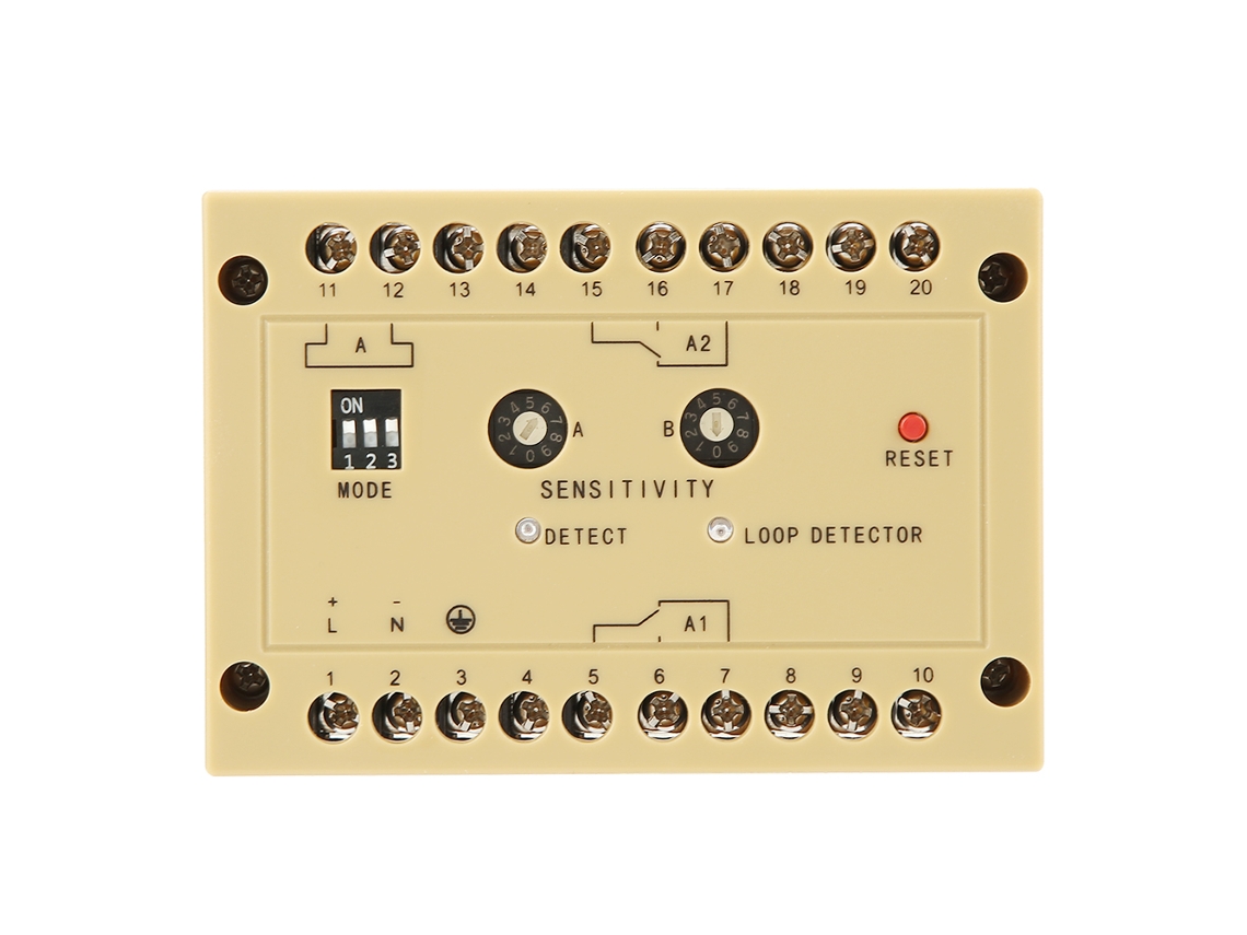 Detector de reloj de vehículo inductivo con sensibilidad y retardo ajustables para estacionamiento (canal único)
