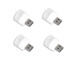 Juego de 4 mini luces nocturnas USB con bombilla LED enchufable, luz blanca cálida, compacta, ideal para dormitorio, baño, guardería, pasillo, Vledary Light