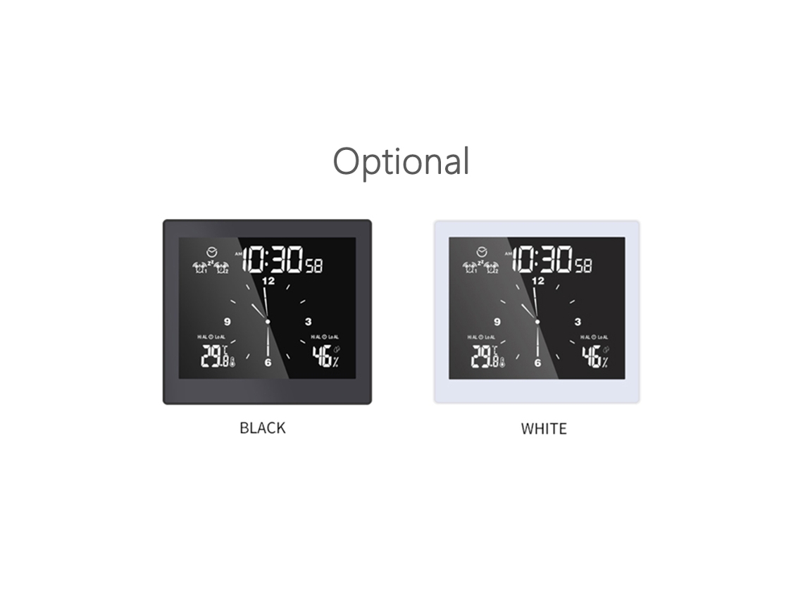 Reloj Digital Humedad Y Temperatura Impermeable Baño Lcd Alarma Pared Hogar