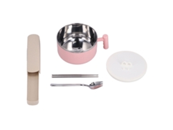 Juego De Platos Para Pasta De Acero Inoxidable 304 Con Tapa Antisalpicaduras Y Utensilios Portátiles.