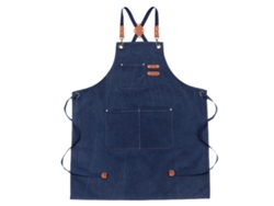 Delantal De Algodón Con Espalda Cruzada Para Hombre Y Mujer, Con Bolsillo Grande, Ajustable, Aproximadamente 75x68 Cm
