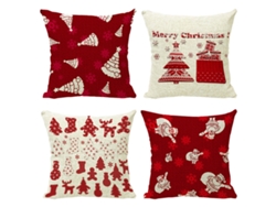 Juego De 4 Fundas De Almohada Navideñas Con Motivos De Copos De Nieve