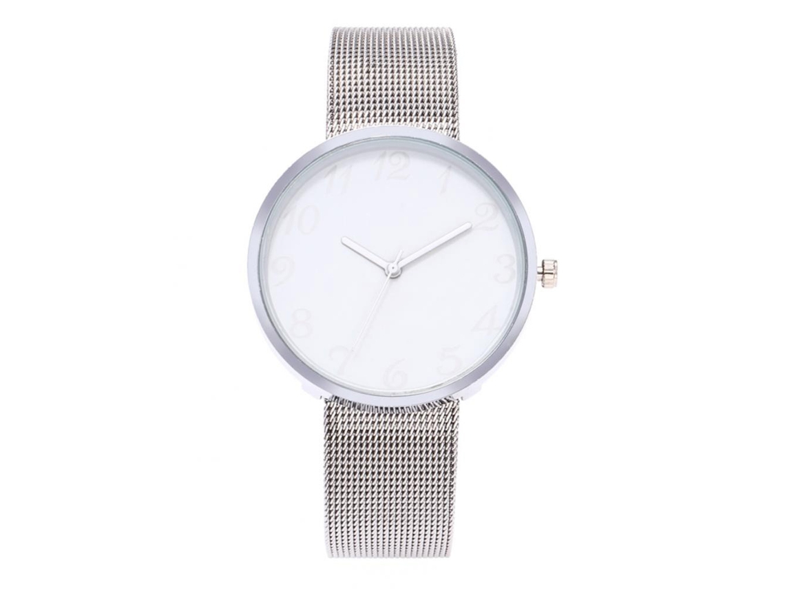Reloj De Pulsera Zhoulianfa Pareja Redondo Correa Acero Inoxidable Cuarzo (dial Blanco)