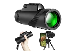Telescopio monocular de alta potencia, 12x50 para adultos, telescopio portátil con soporte para smartphone y trípode ajustable Yizhood (negro)
