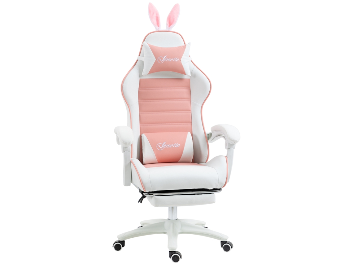 Cadeira Gamer com Lombar, Reclinável, Rosa VISTA SHOP