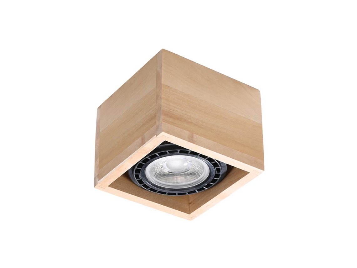 Sollux Sl.0915 Lámpara De Techo Quatro 1 Madera Natural