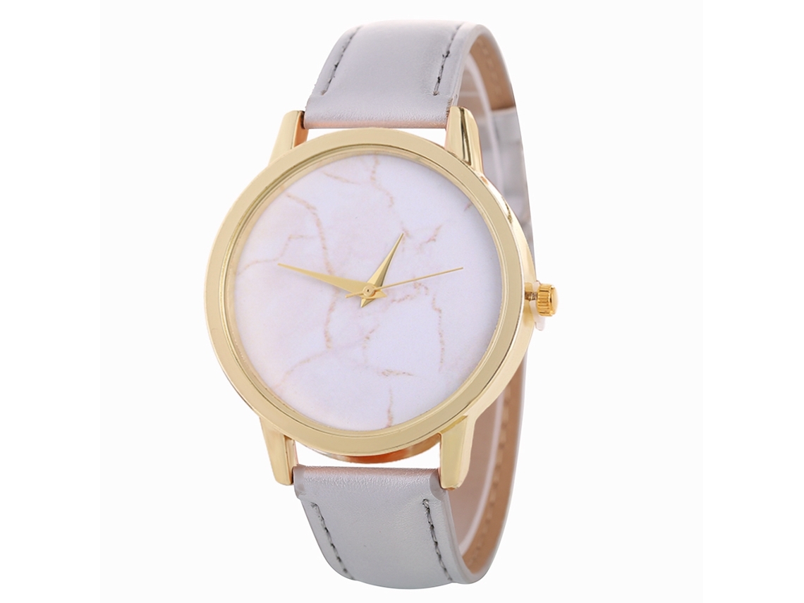 Reloj De Pulsera De Cuero Con Textura De Mármol Coreana Moda Zhoulianfa (gris)