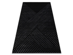 Alfombra Emerald Exclusivo A0084 Glamour, Elegante, Lineas, Geométrico Negro / Plata (280 x 370 cm)
