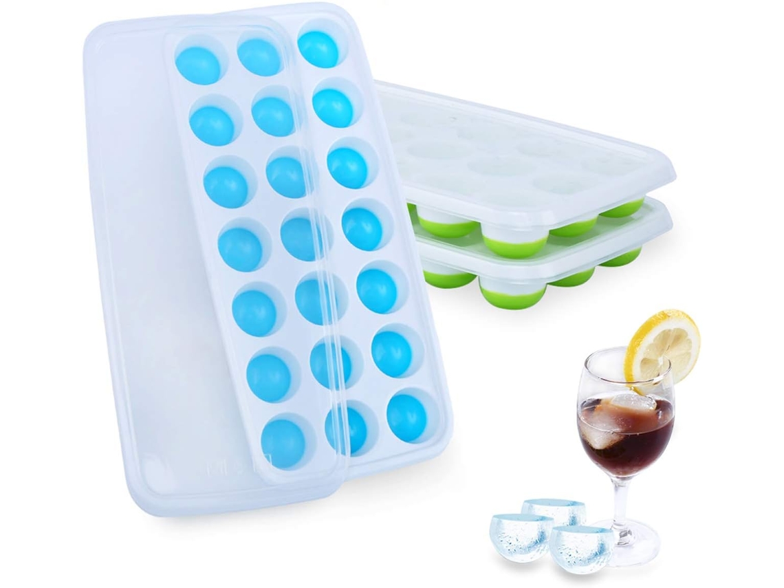 Juego JEIIBRZUI de 2 moldes de hielo azul verde