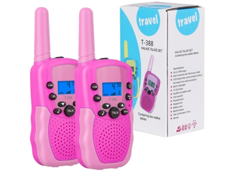 Walkie Talkies Para Niños Walkie Talkie De Largo Alcance, Paquete De 2, Radio De 2 Vías, 22 Canales, Color Rosa VENISYMLIS