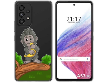 Carcasa para Samsung Galaxy A53 5G TUMUNDOSMARTPHONE Dibujos Transparente Mono Multicolor