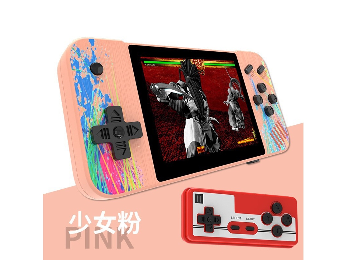 Consola de juegos portátil retro de 8 bits con 800 juegos arcade nostálgicos en 1 G3 Pink Double YUNZII