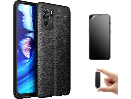 Kit Carcasa, Protector y Soporte Xiaomi Mi Note 10S Ultimatte Rugged Leather Negro