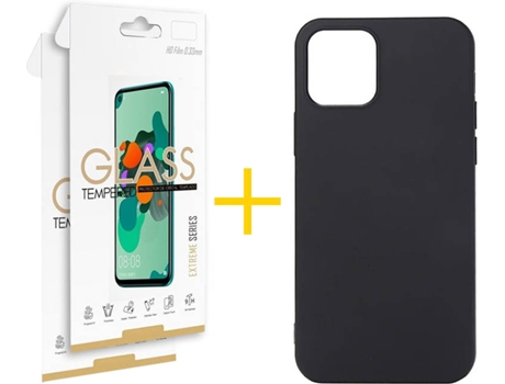 Kit Funda + 2 Protectores de Pantalla Apple iPhone 11 Pro SKYHE Liso (Negro)