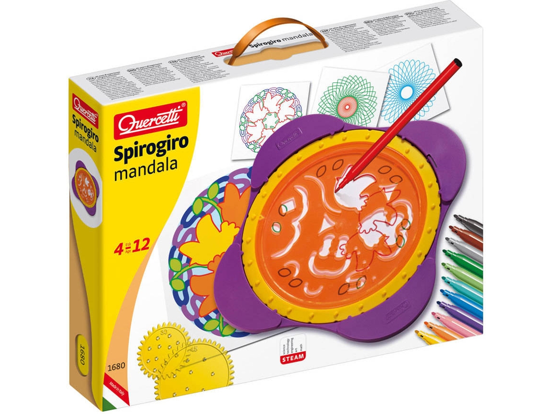 Juego Educativo QUERCETTI Play CREATIVO Spirogiro Mandala (Edad Mínima: 4 Años - 36 x 27,5 x 6 cm)