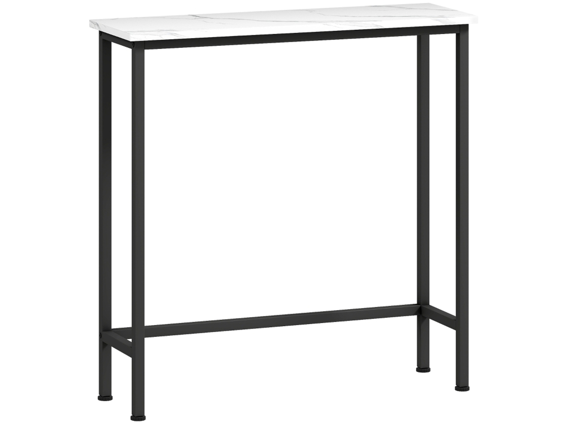 Mesita Auxiliar De Entrada Negra Con Patas Ajustables Antivuelco, 75x24x76cm