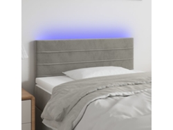 Cabecero De Cama | Panel De Cabecero Con Led De Terciopelo Gris Claro 80x5x78/88 Cm