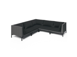 vidaXL Set muebles jardín 5 pzas y cojines ratán sintético gris oscuro