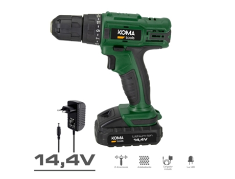 Taladro Atornillador Inalámbrico 14,4 1.500Mah Maleta Koma Tools EDM