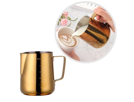 Taza XGF 1 unids Jarra de acero inoxidable Café de la jarra de la jarra de la jarra de la jarra de la taza de la flor del capuchino de la leche del...