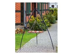 Trípode 200 cm con Rejilla Acero Natural 60 cm + Cabrestante