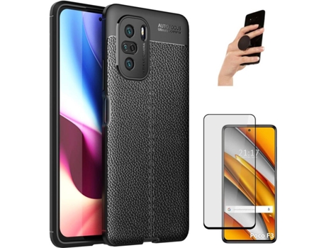 Carcasa, Protector y Popsocket Xiaomi Poco F3 Pro Rugged Leather Negro