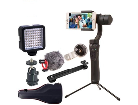 Estabilizador de Gimbal SLOWMOOSE Portátil de 3 Ejes para Smartphone iPhone com Tiro Vertical y Lateral de Angel