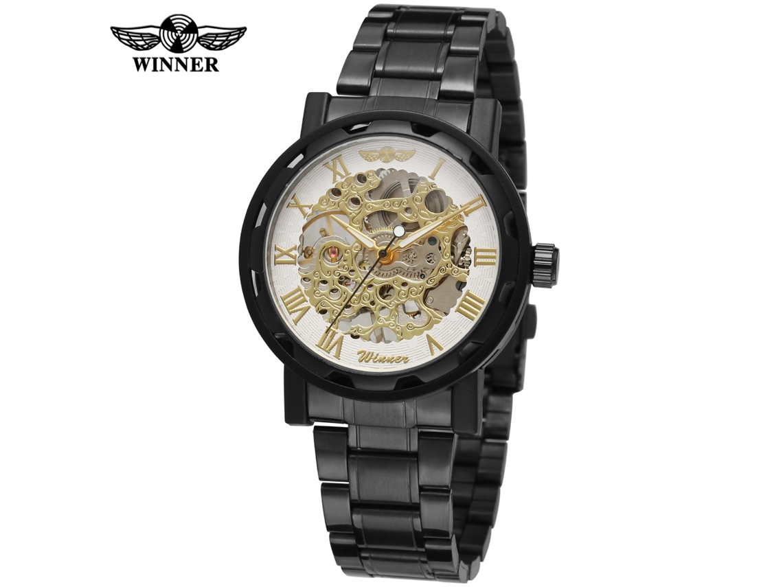 (Estilo 5) Reloj de pulsera de negocios para hombre, esqueleto, mecánico, de pulsera.