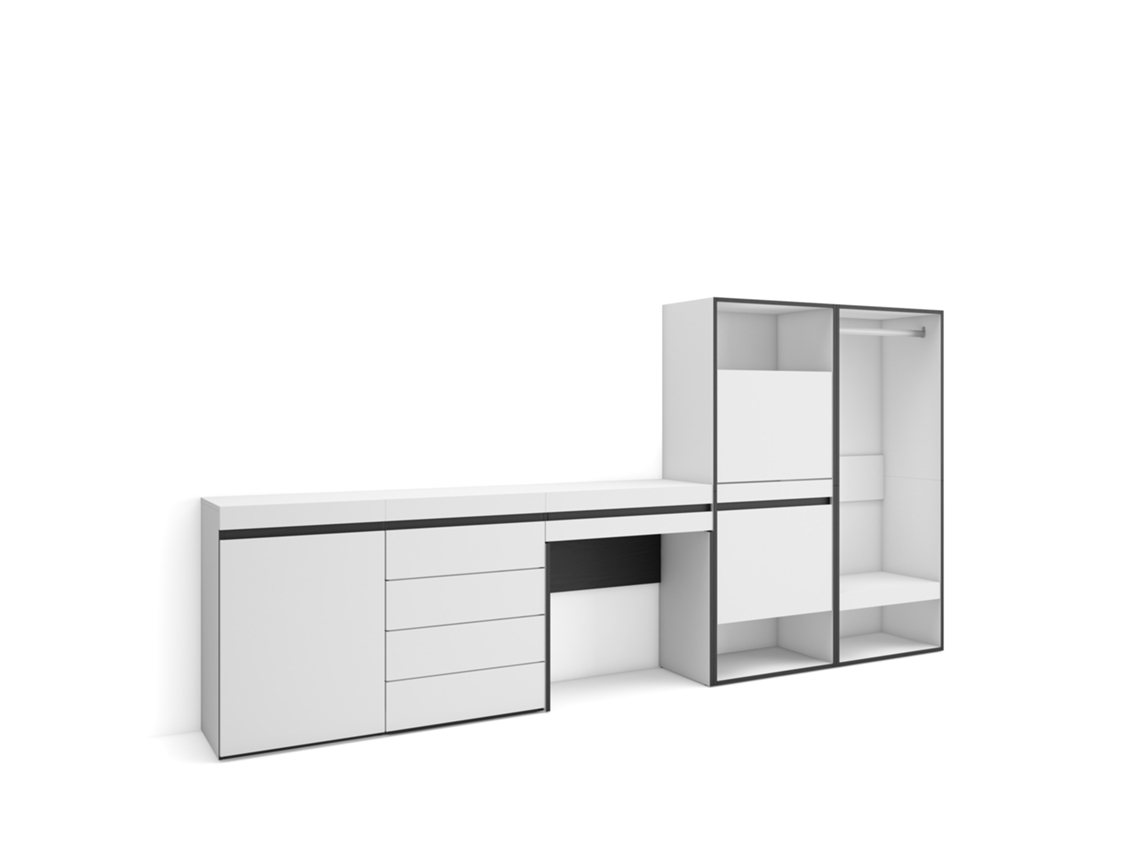 Zapatero | Organización del almacenaje | 297x145x35 cm | Para dormitorio | Armario abierto | Cómoda | Tocador | Blanco Duérmete Online