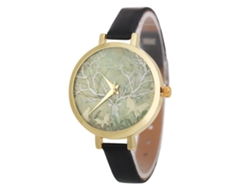 Reloj De Pulsera Analógico De Cuarzo Para Mujer Con Correa De Cuero Negro - Regalo Elegante